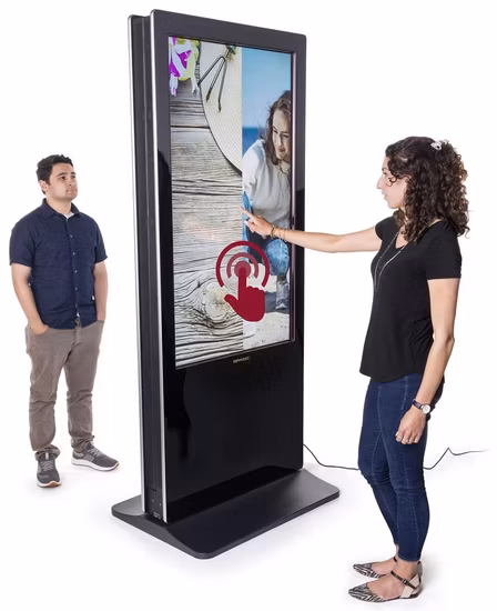 OLED 55 Inch Stand Monitor Kiosk Network Video Player Terminal Touch Screen Advertising Display Interactive LCD Digital Signage Transparent Laptop Screen